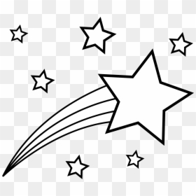 Shooting Star Clipart Black And White, HD Png Download - star png