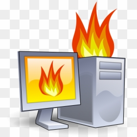 Computer On Fire Icon, HD Png Download - fire png