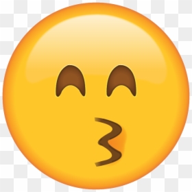 Kissing Face With Smiling Eyes, HD Png Download - emoji png