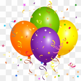 Balloons And Confetti Png, Transparent Png - confetti png
