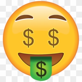 Money Face Emoji Png, Transparent Png - money png