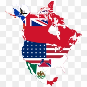 North America Map Png, Transparent Png - american flag png