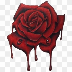 Dripping Red Rose Tattoo, HD Png Download - rose png