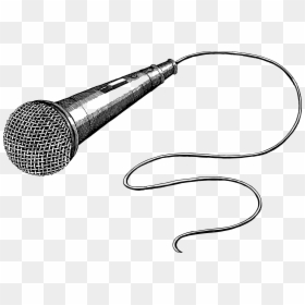 Line Art, HD Png Download - microphone png