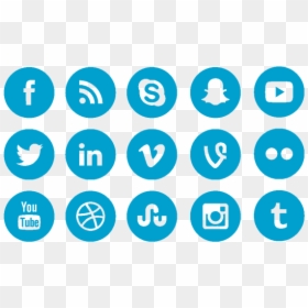 Social Media Icons Blue Png, Transparent Png - twitter icon png