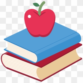 Apple On Books Clipart, HD Png Download - apple png