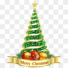 Merry Christmas With Christmas Tree, HD Png Download - christmas tree png