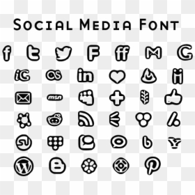Social Media Font, HD Png Download - social media icons png