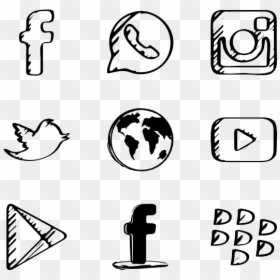 Sketched Icons, HD Png Download - social media icons png