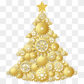 Gold Christmas Tree Png, Transparent Png - christmas tree png