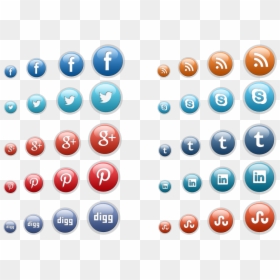 Social Media Icons Png Download 3d, Transparent Png - social media icons png