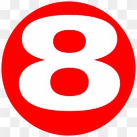 Number 8 In Red Circle, HD Png Download - red circle png
