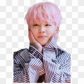 Cute Jimin Pink Hair, HD Png Download - hair png