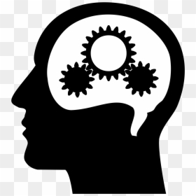 Black And White Brain Thinking, HD Png Download - brain png