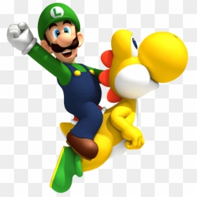 Luigi And Yellow Yoshi, HD Png Download - mario png