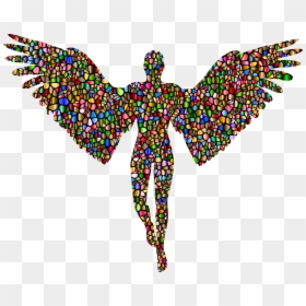 Male Angel Silhouette, HD Png Download - wings png