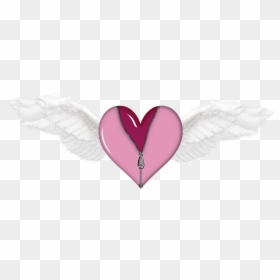 Pink Heart With Angel Wings Png, Transparent Png - angel wings png