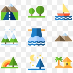 Flat Mountain Icon Png, Transparent Png - mountain png