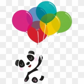 Panda With A Balloon, HD Png Download - balloon png