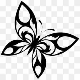 Butterfly Design Black And White, HD Png Download - butterflies png