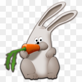 Rabbit Eating Carrot Cartoon, HD Png Download - carrot png