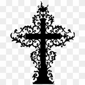 Cross Silhouette Art, HD Png Download - decorative line png