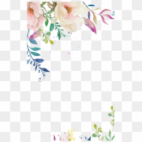 White Watercolor Flower Png, Transparent Png - flower border png