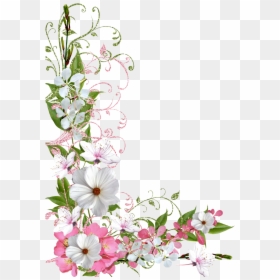 Purple And White Flower Border, HD Png Download - flower border png