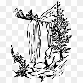 Waterfall Clipart Black And White, HD Png Download - waterfall png