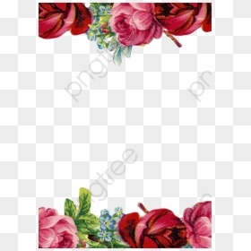 Border Template Red Roses, HD Png Download - flower border png