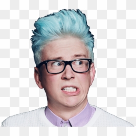 Tyler Oakley Blue Hair, HD Png Download - hairstyle transparent male png