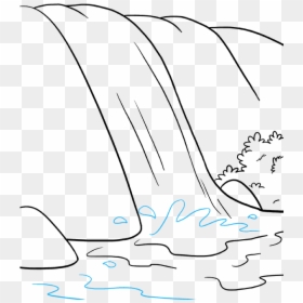 Water Falls Drawing Easy, HD Png Download - waterfall png