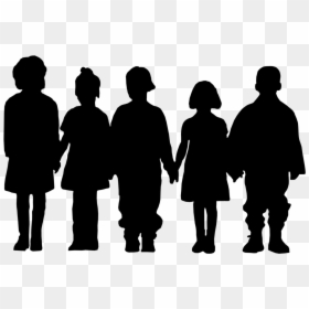 Children Silhouette Png, Transparent Png - crowd png