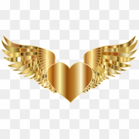 Gold Angel Wings Png, Transparent Png - heart icon png