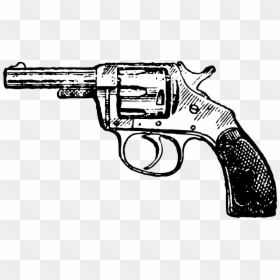 Revolver Black And White, HD Png Download - pistol png