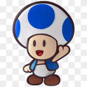 Paper Mario Blue Toad, HD Png Download - mario png