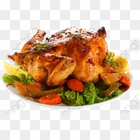 Roast Chicken Dinner Transparent, HD Png Download - chicken png