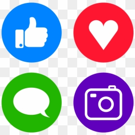 Facebook Round Like Button, HD Png Download - social media png
