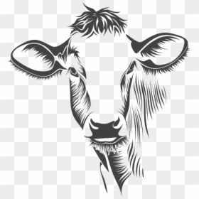 Cow Face On Canvas, HD Png Download - cow png