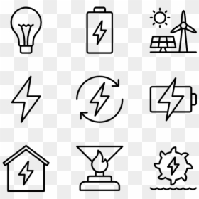 Renewable Energy Icons, HD Png Download - electricity png