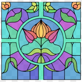 Stained Glass Art Drawing, HD Png Download - glass png