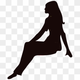 Sitting Woman Silhouette Png, Transparent Png - people sitting png