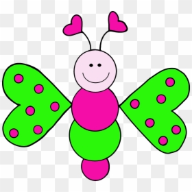 Cartoon Cute Butterfly Clipart, HD Png Download - green butterfly png