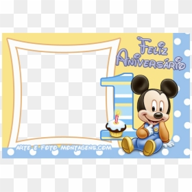 Mickey Mouse 1st Birthday Clipart, HD Png Download - moldura png gratis