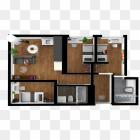 3 Bedroom 3d Floor Plan, HD Png Download - floor plan png