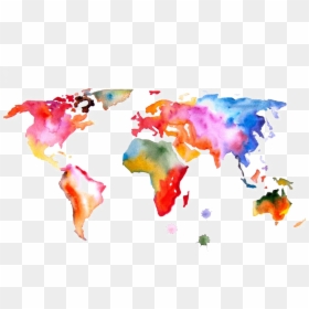 Watercolor Map Png, Transparent Png - global map png