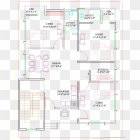 Duplex House Plan In 1000 Sq Ft, HD Png Download - floor plan png