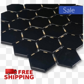 Hexagon Ceramic Tiles, HD Png Download - black hexagon png