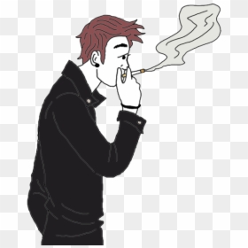 People Smoking Cigarettes Drawing, HD Png Download - smoke puff png