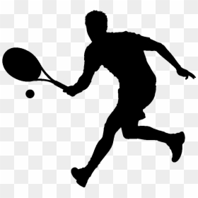 Lawn Tennis Silhouette Png, Transparent Png - tennis player png